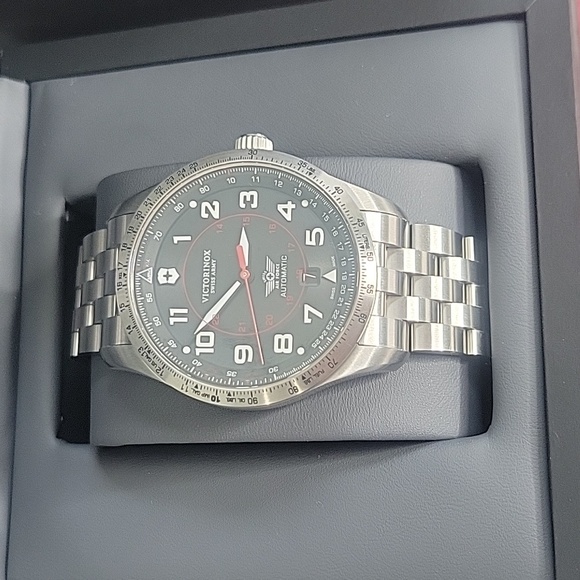 Victorinox Air Boss Mechanical Silver and Black Men's Watch - Picture 2 of 12